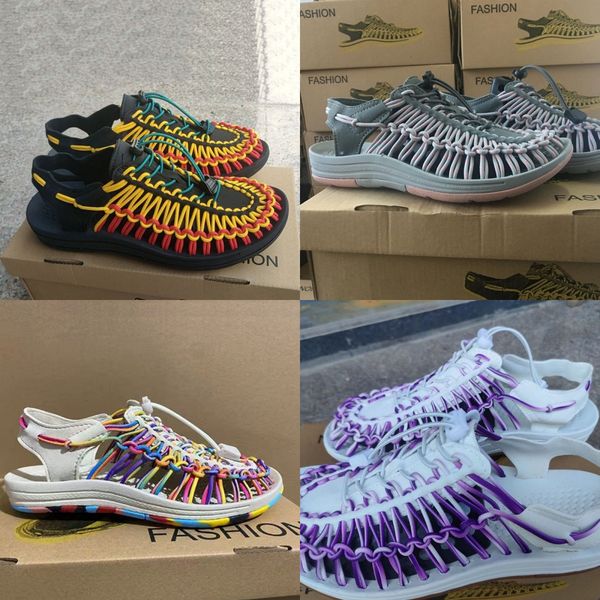 

2024 Designer Shoes black White Purple Pink Colorful Men's and Women's Sports Breathable Sandals Strap Weaving Sandals Durable Outdoor Training Sandals 35-48