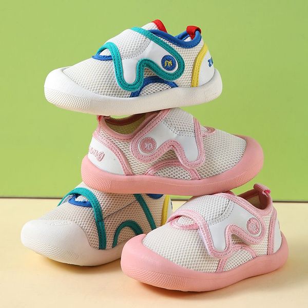 

Baby Kids Children Sports Boys Girls Sneakers Soft Bottom Versatile Sneaker -8 Mesh Design Shoes Summer Style DPD24072717, Pink