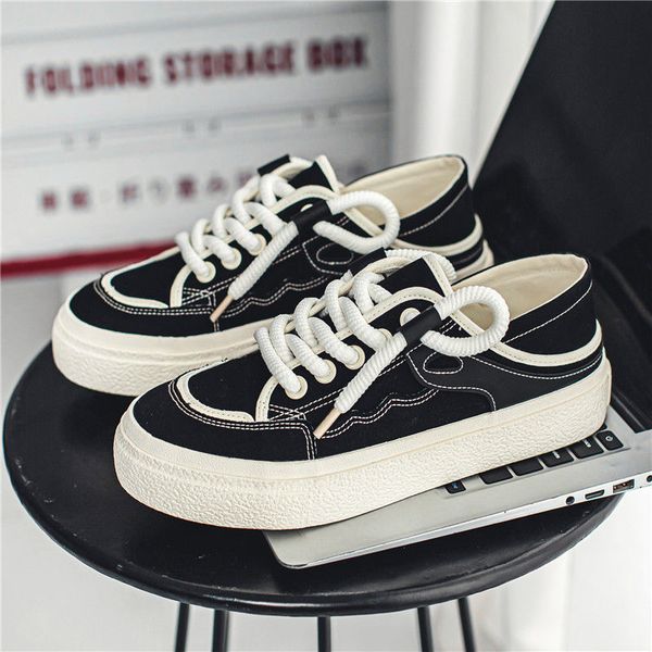 

2024 New Fashion Designer Shoes Free shipping Black beige Men's lace-up Wear Canvas leather thick soled shoes casual shoes Outdoor breathable pink 39-44, Red