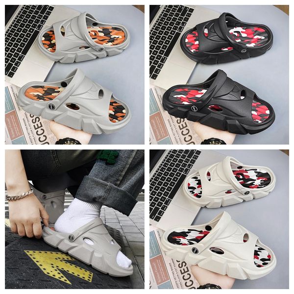 

plus size slippers Thick Bottom summer breathable sandals, MEN designer slippers Platform Bathroom Slides Non Slip grey GAI, Black