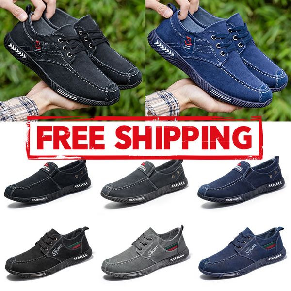 

Designer Shoes Free shipping lace-up Elastic sleeve mouth Black Blue Men's Women's Wear resistant sports casual shoes Outdoor breathable lightweight 39-44, Grey