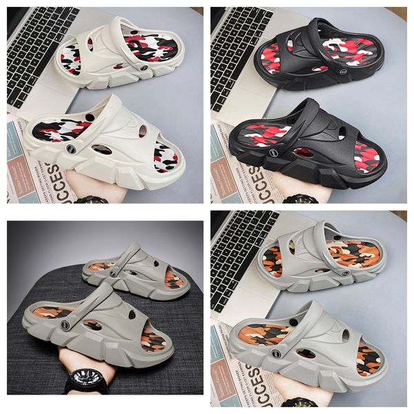 

plus size slippers Thick Bottom summer breathable sandals, MEN couple designer slippers Platform Bathroom Slides Non Slip beige grey GAI, Black