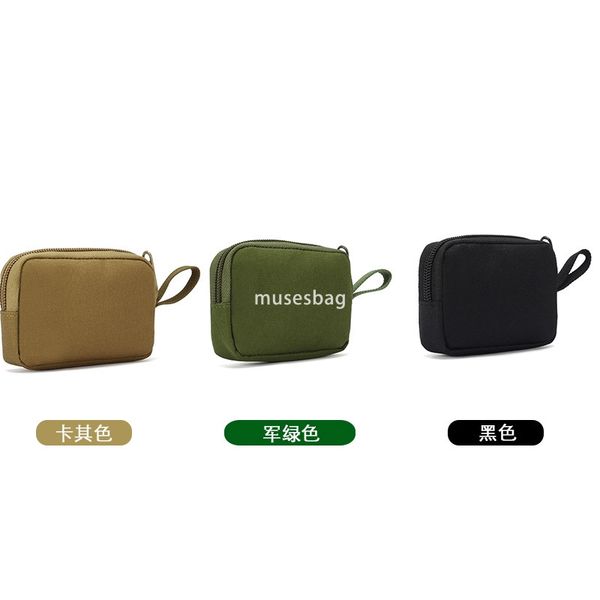 

Leisure multi-function card Bus card Headset small hanging bag MOLLE Tactical Outdoor storage Key bag Coin purse, Army green