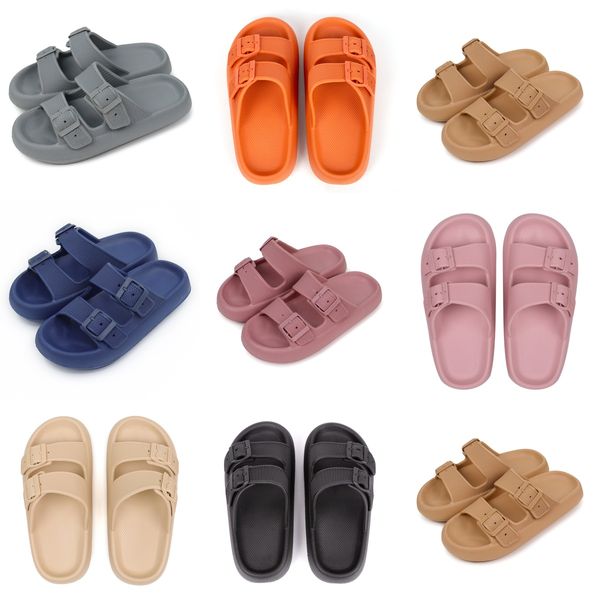 

Designer Women's men's Summer rubber flat bottom Slippers Green Orange Grey Indoor Buckled non slip bathroom slippers sandal Size 35-45, Red