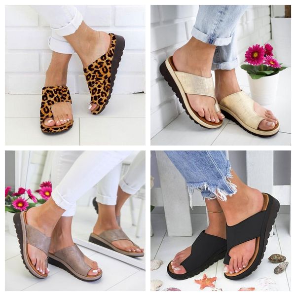 

Women's flat toe casual sandals Slope Heel Slippers Summer beach sandals Lightweight Cool Dragging Outerwear size leopard yellow 35-43 GAI, Blue