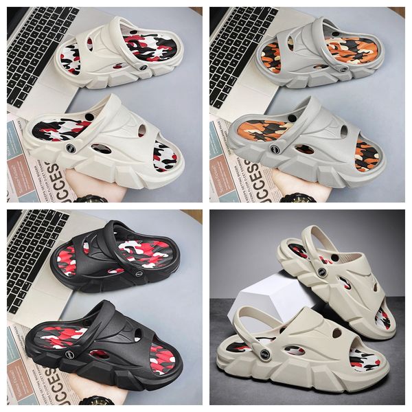 

plus size slippers Thick Bottom summer breathable sandals, beach sandals, MEN couple slippers, designer slippers Platform Bathroom Slides Non Slip GAI, Black