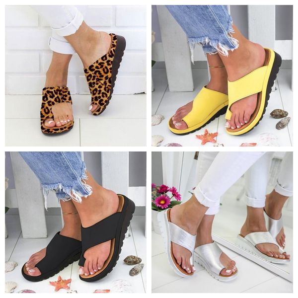 

designer slippers Women's flat toe casual sandals Slope Heel Slippers Summer beach sandals Lightweight Cool Dragging Outdoor size 35-43 black grey silver GAI