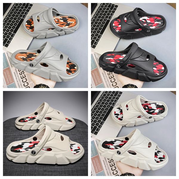 

plus size slippers Thick Bottom summer breathable sandals, MEN designer slippers Platform Bathroom Slides Non Slip black grey GAI
