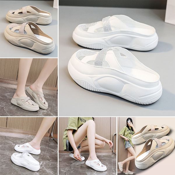 

Fashion summer Girls Platform Sandals Slippers Women's Half Drag Breathable Thick Bottom Height Increase Hundred Sandals, Red