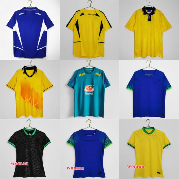 

1991 1993 1998 2002 2022 retro PELE soccer jerseys men 2002 Romario Ronaldo Ronaldinho RIVALDO ADRIANO KAKA 2020 2021 shirts, Black