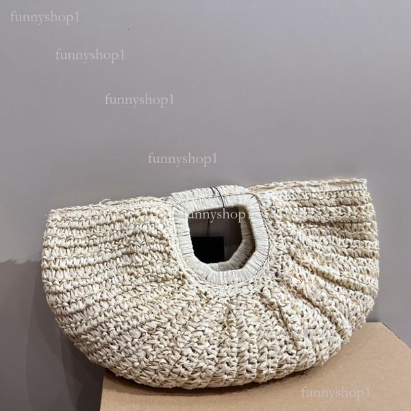

New Beach Bag Casual Rattan Large Capacity Totes Designer Wicker Woven Women Handbags SummerBeach Bali Straw Bags Lady Travel Big Basket Purse, Deep blue