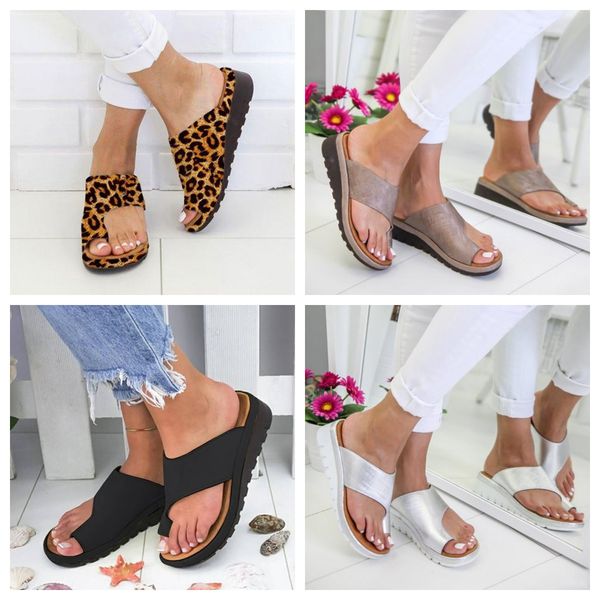 

Women's flat toe casual sandals Summer beach sandals Lightweight Cool Dragging Outdoor size 35-43 gold black GAI, Brown