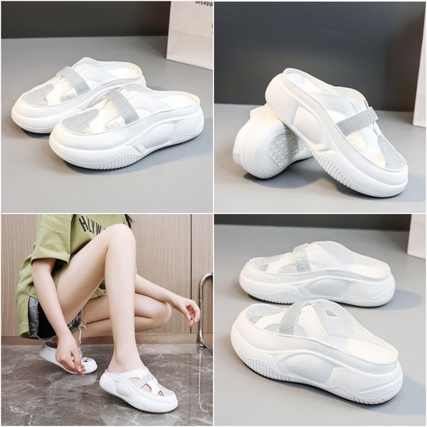 

Designer Slippers Women's Summer Hollow Half Drag Breathable Thick Bottom Height Increase Hundred Sandals Simple, Red