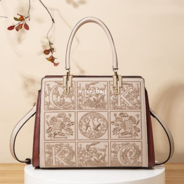 

New mother bag embroidered women's bag Fashion handbag women's bag large capacity single shoulder crossbody bag wedding handbag, Blue