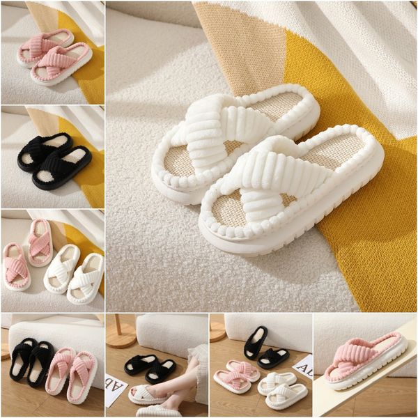 

2024 fashion casual Cotton Shoes Women Household Slippers Indoor Household Non-slip Four Seasons, Grey