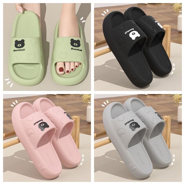 

eva small bear slippers cartoon slides cushion slippers men women couple thick soles wear-resistant non-slip bathroom home pink grey GAI, Khaki