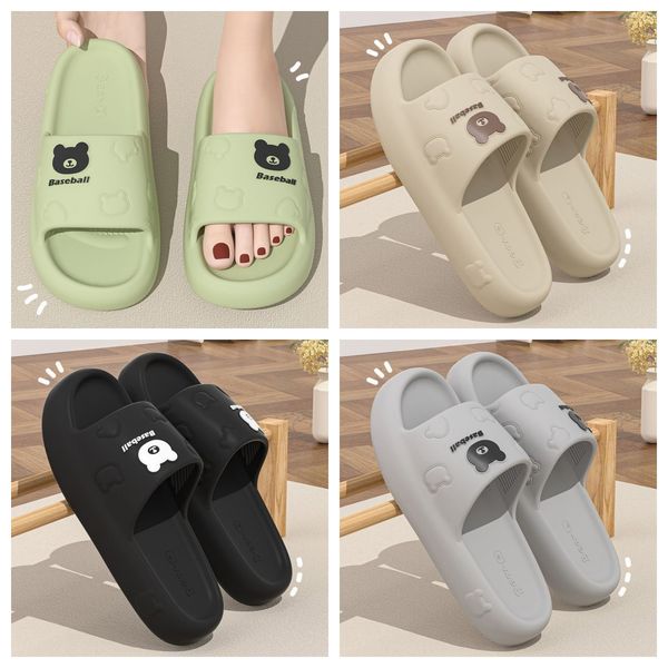 

freen shipping eva small bear slippers cartoon slides cushion slippers men thick soles non-slip bathroom home pink green GAI