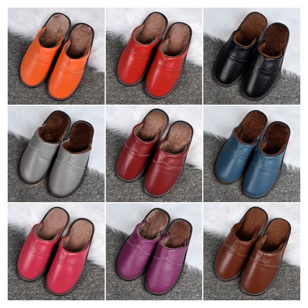 

Men and Women Home Winter Thickened Warm Cotton Slippers Indoor Non-Slip Scussf Slippers cotton slippers, Red