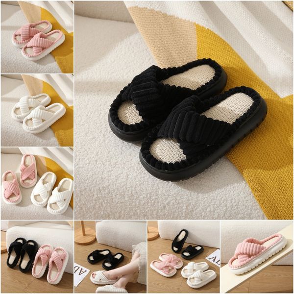 

2024 New Women Slippers Autumn and Winter Fur Slippers Indoor Household Slippers Soft Bottom Solid Color Home Cotton Slippers, Red