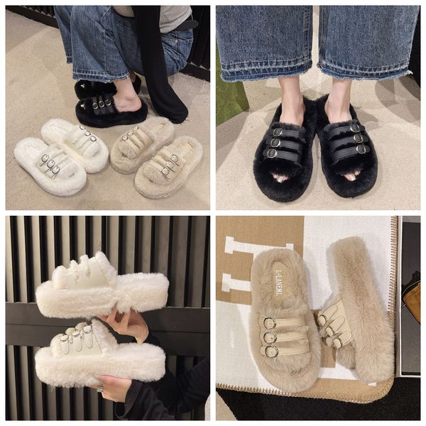 

Slippers Ladies Cotton Men's And Women's Home Autumn Winter Indoor Warmth Couple Plush Non-slip Thick Bottom, Red