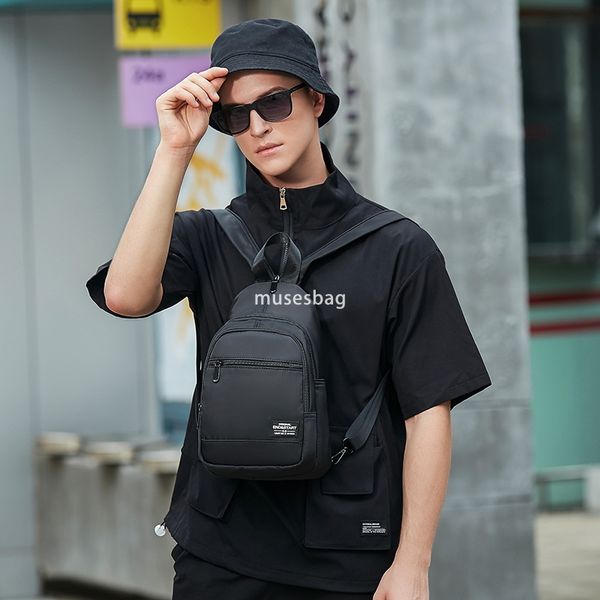 

National tide mini mini backpack men's chest bag dual-use fashion brand lightweight outdoor sports travel small backpack men bag women, Black