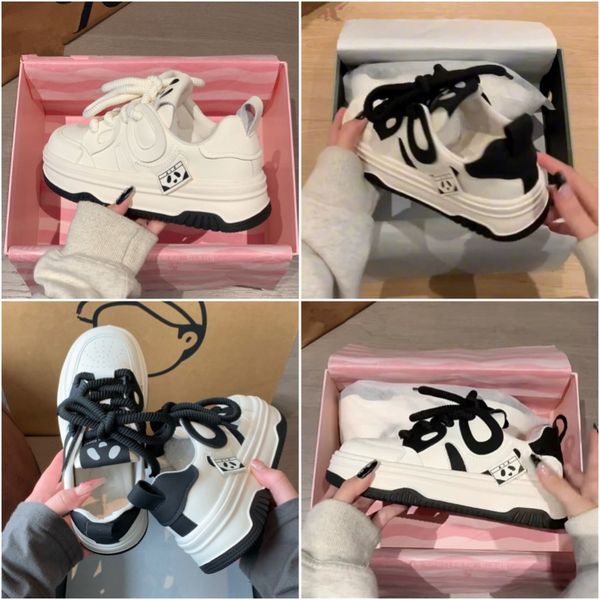 

2024 New Classic Thick Bottom Shoes Women's Black and White Board Shoes Men's Black Casual Sneakers, Blue