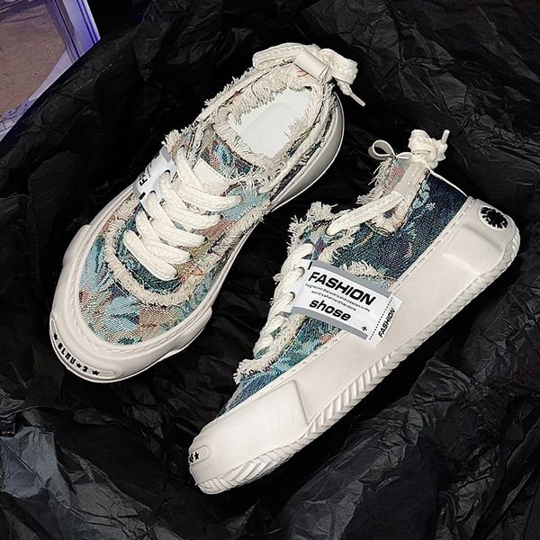 

casual shoes summer sports shoes wedge blue purple boy teenager cool mens shoes sneaker fashion lightweight Cowboy canvas brown youth 2024 black 39-44, Red