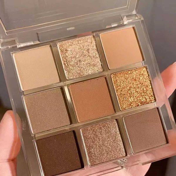 

2024 Nine-Color Eyeshadow Palette Butter Orange Brown Pearly Matte Glitter Shiny Long-Lasting Eye Shadow, Mixed color