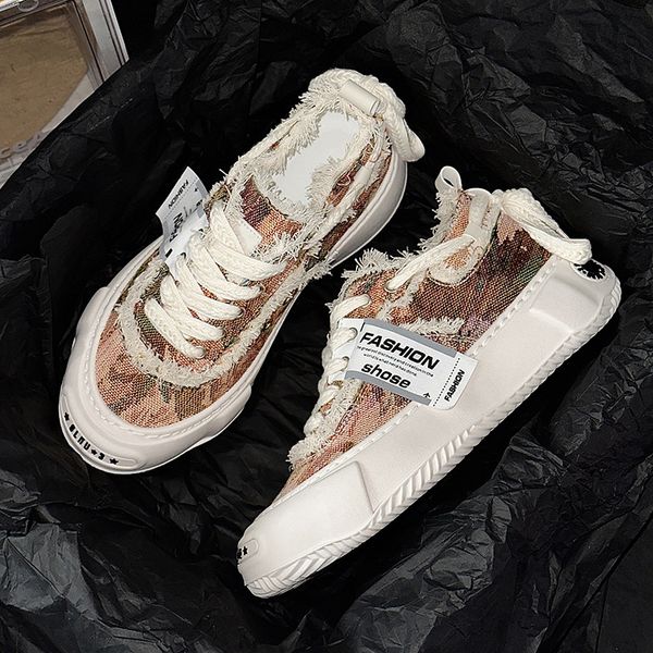 

casual shoes summer sports shoes wedge blue purple boy teenager cool mens shoes sneaker fashion lightweight Cowboy canvas brown youth 2024, Red