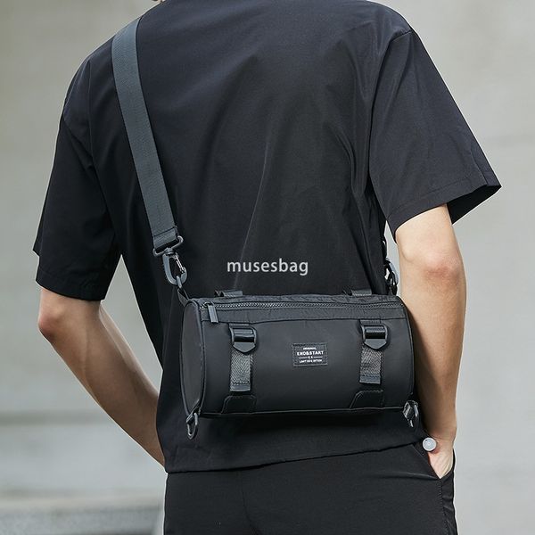 

Crossbody bag men's fashion brand shoulder bag small satchel casual bucket sports cross bag day system simple small backpack boys, Black