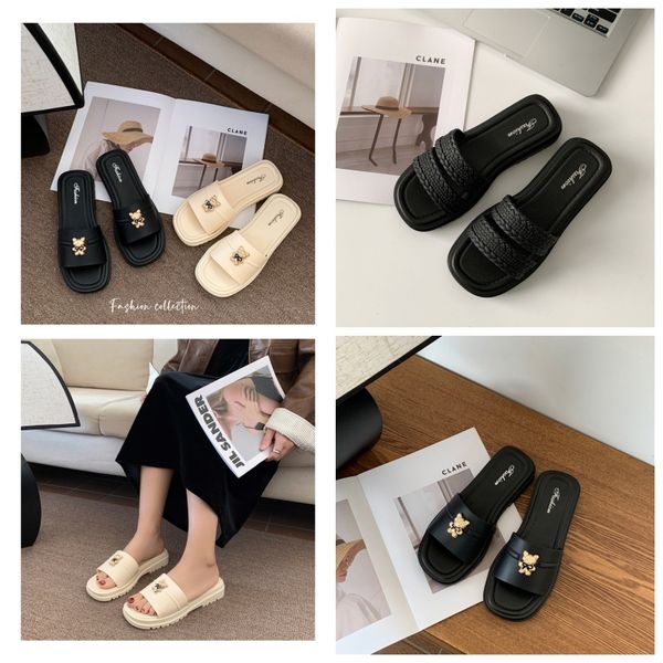 

Slides Sandals Famous Designer Women Shoes Beach Claquette Slide Sandale Room Sliders Free Shipping Slippers Sandal Flip Flops House Hotel Sandles, White