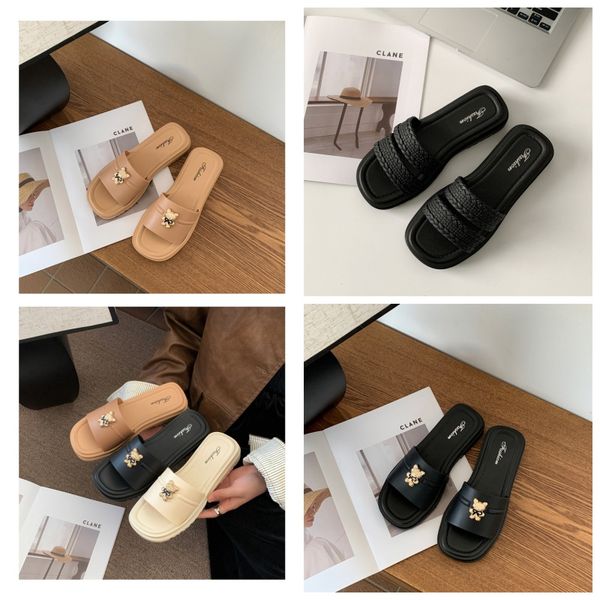 

Fashion Flat Heel Slipper Summer Sandal Woman Shoes Outdoor Flip Flops Beach Sandales, Dark green