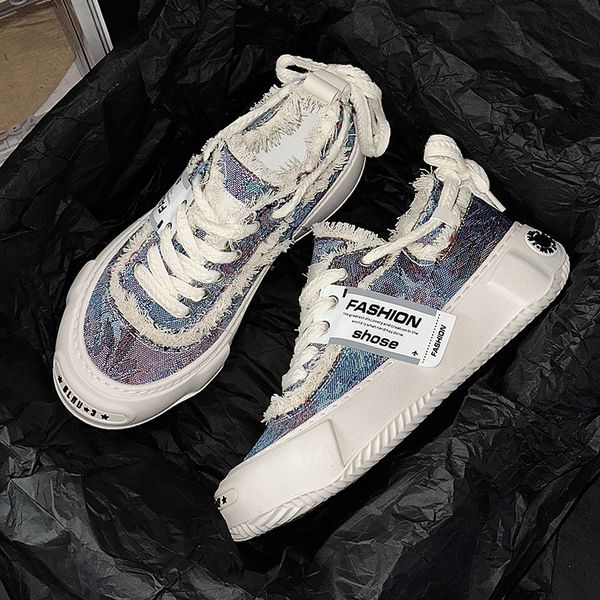 

casual shoes summer breathable sports shoes wedge blue purple boy teenager cool mens shoes sneaker fashion High quality lightweight Cowboy canvas 2024 39-44, Grey