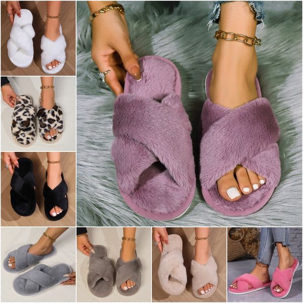 

New fashion slippers female indoor fall winter home indoor leisure slippers flat slippers Cotton shoes women, White