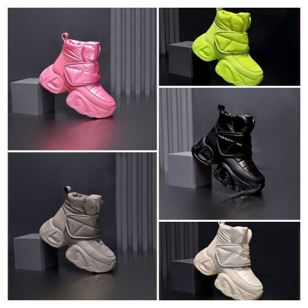 

2024 New fashion thick bottom heightening sports casual thick bottom trend boots non-slip warm snow boots, Grey