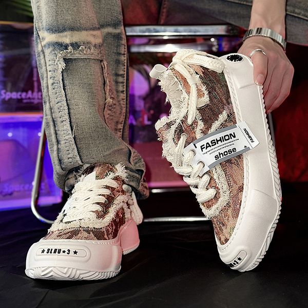 

casual shoes summer sports shoes wedge blue purple boy teenager mens shoes sneaker lightweight Cowboy canvas brown 2024 black 39-44 sport spring comfort, Red