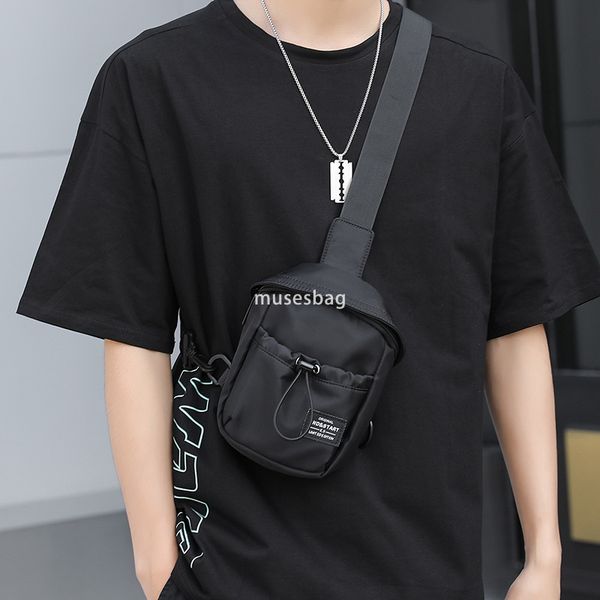 

Mini waist pack male fashion brand single shoulder crossbody bag personality fashion trend ins chest bag mobile phone bag small lightweight waist pack, Black