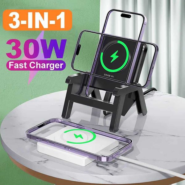 30W Wireless Charger Fast Charging Pad Chair Style Quick Charge Stand For iPhone 14 13 12 11 XS XR X 8 Samsung A10 S22 S21 S20M240731