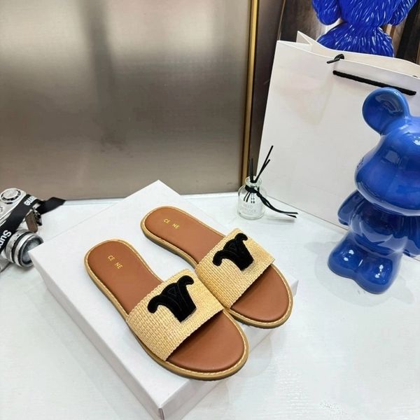 

Slippers Slippers New Fashion Metal Striped Summer Flat Shoes Fashion Slip on Slides Outdoor Female Casual Womens Sandals Plus Size 35-42, C2