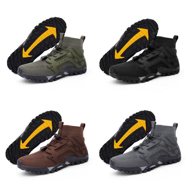 

outdoor hiking shoes high top wading shoes with adjustable buckle quick dry anti slip water shoes breathable men women deep blue olive black