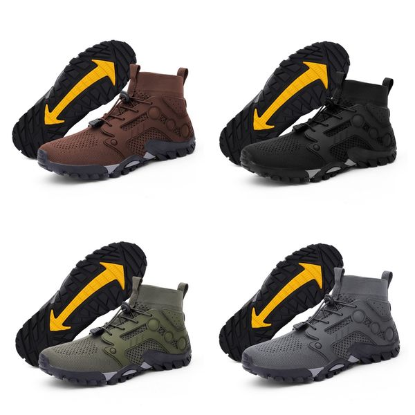 

outdoor hiking shoes high top wading shoes with adjustable buckle quick dry anti slip water shoes breathable men women deep blue grey brown, Green