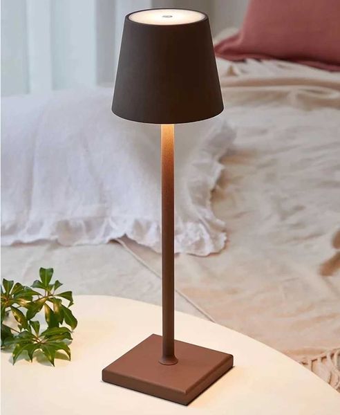 LED Lamp Bedside Table Vintage Dimmable 5200 mAh Battery Operated Waterproof IP54 Wireless Table Lamp Candle Warmer 3000K USB B240904