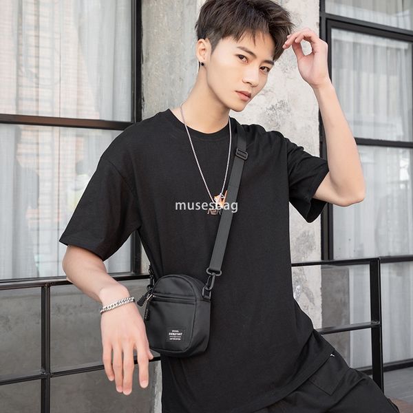 

Men's small bag extra small shoulder mini small hanging bag casual small crossbody bag Fashion brand diagonal small backpack boys crossbody bag, Black