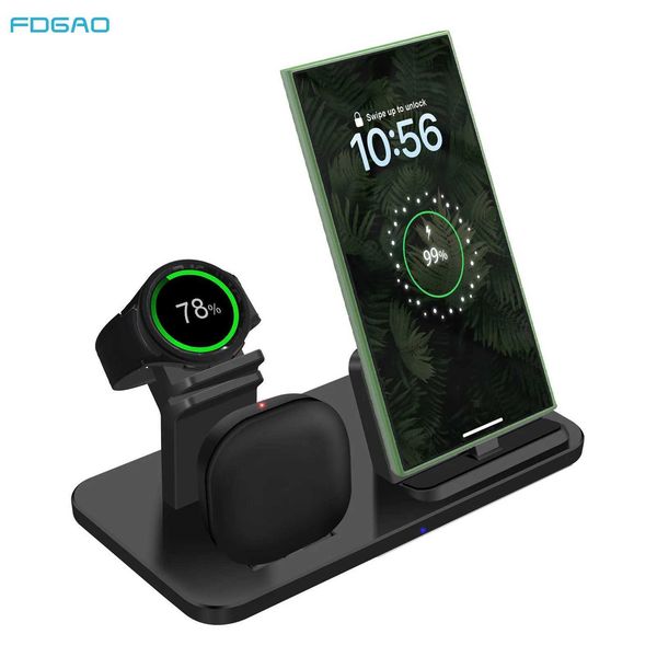 15W Fast Wireless Charger 3 in 1 for Samsung S24 S23 Ultra S22 S21 Galaxy Watch 6 5 4 3 Active 2 1 Buds 2/Pro Charging StationM240731
