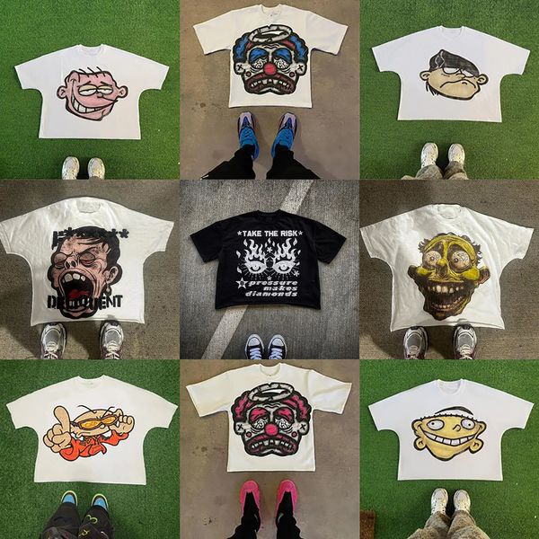 

T-shirt 2023 Blutosatire Billdog Oversized Graphic tee Trendy Vintage Summer High Quality Cotton Men's Short Sleeve Shirts, White