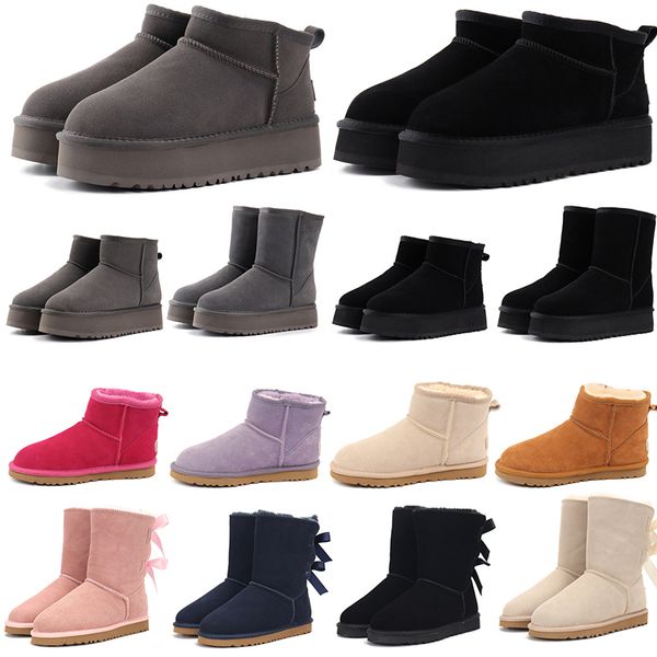

classic tasman boots designer Ultra Mini women Snow Boots brown black grey pink red blue high low keep warm trainers sneakers, Lawn green