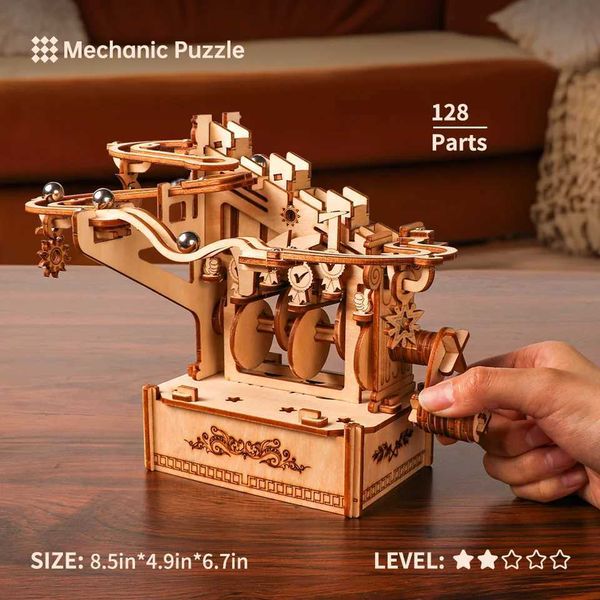 Movable 3D Wooden Puzzles DIY Education Puzzle Toys Building Block Kit Model Home Decoration Christmas Gift For Kids Teens AdultM240731