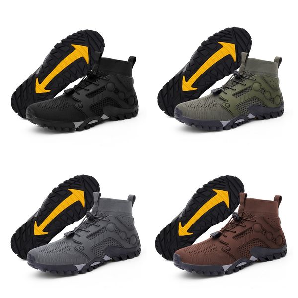 

outdoor hiking shoes high top wading shoes with adjustable buckle quick dry anti slip water shoes breathable men women deep blue black, Grey