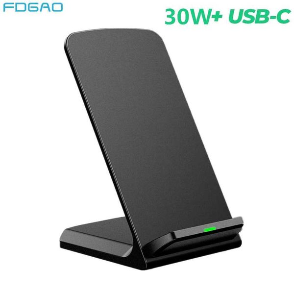 FDGAO 30W Wireless Fast Charging Stand Holder Induction Charger for Samsung S24 S23 S22 Note 20 For iPhone 15 14 13 12 11 X XSM240731