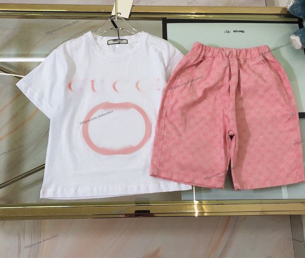 

Luxury Designer Clothing Sets Kids T-shirt G Pink Set Shortst Fashion British Fashion Brand Summer Childrens Treasures Boys and Girls Cotton Two-piece